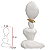ESCULTURA PEDRAS DECOR POLIRESINA BRANCO DOURADO 21CM - Imagem 3