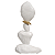 ESCULTURA PEDRAS DECOR POLIRESINA BRANCO DOURADO 21CM - Imagem 1