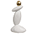 ESCULTURA PEDRAS DECORATIVA POLIRESINA BRANCO DOURADO 29CM - Imagem 1
