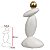 ESCULTURA PEDRAS DECORATIVA POLIRESINA BRANCO DOURADO 29CM - Imagem 3