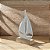 ESCULTURA DECORATIVA  BARCO EM METAL BRANCO FLORARTE 22CM - Imagem 2
