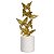 ESCULTURA BORBOLETAS DECOR POLIRESINA DOURADO E BRANCO 27cm - Imagem 1