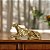 ESCULTURA DECORATIVA LEOPARDO DEITADO EM RESINA DOURADO 25CM - Imagem 3