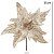 FLOR BICO PAPAGAIO AVELUDADO CHAMPANHE COM GLITTER 35CM - Imagem 3