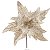 FLOR BICO PAPAGAIO AVELUDADO CHAMPANHE COM GLITTER 35CM - Imagem 1