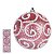 KIT 3 BOLA DECORADA NATALINA ROSA COM BRANCO PVC 8CM - Imagem 3