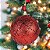 BOLA DECORADA NATAL C/3 UND PVC VERMELHO 10CM FLORARTE - Imagem 2