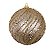 BOLA DECORADA NATALINA PVC NA COR CHAMPANHE COM 3 UND 10CM - Imagem 1