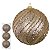 BOLA DECORADA NATALINA PVC NA COR CHAMPANHE COM 3 UND 10CM - Imagem 3