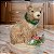 URSO NATAL SENTADO PALHA BEGE 21CM FLORARTE - Imagem 2