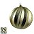 JG 4 BOLA NATALINA DECORADA NA COR DOURADA 10CM - Imagem 3