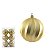 JG 6 BOLA DECORADA NATALINA DOURADO NO PVC 8CM - Imagem 3
