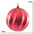 JG 6 BOLA DECORADA NATALINA VERMELHA NO PVC 8CM - Imagem 4