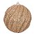 JG 2 BOLA DECORADA NATALINA COM GLITTER CHAMPANHE PVC 10CM - Imagem 1