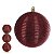 JG 3 BOLA DECORADA NATALINA VERMELHA BRILHANTE NO PVC 10CM - Imagem 3