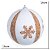 JG 3 BOLA DECORADA NATALINA BRANCA NO PVC 10CM - Imagem 4