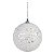 BOLA DECORADA NATALINA NA COR BRANCA 10CM FLORARTE - Imagem 1