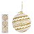 JG 3 BOLA DECORADA NATALINA DOURADA PVC 8CM - Imagem 3