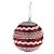 JG 3 BOLA DECORADA NATALINA VERMELHA NO PVC 8CM - Imagem 1