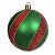 JG 2 BOLA DECORADA NATALINA NO PVC NA COR VERDE 8CM - Imagem 1