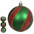JG 2 BOLA DECORADA NATALINA NO PVC NA COR VERDE 8CM - Imagem 3