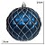 JG 3 BOLA DECORADA NATALINA NO PVC NA COR AZUL 10CM - Imagem 4