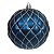 JG 3 BOLA DECORADA NATALINA NO PVC NA COR AZUL 10CM - Imagem 1