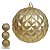 JG 3 BOLA DECORADA NATALINA PVC DOURADA COM GLITTER 10CM - Imagem 3