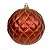 JG 3 BOLA DECORADA NATALINA PVC VERMELHO COM BRILHO10CM - Imagem 1