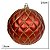 JG 3 BOLA DECORADA NATALINA PVC VERMELHO COM BRILHO10CM - Imagem 4