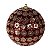 JG 2 BOLA DECORADA NATALINA NO PVC VERMELHA 10CM - Imagem 1