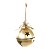ENFEITE DE PENDURAR GUIZO COM LAÇO DOURADO 28CM 1 UN - Imagem 1