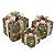 TRIO DE CAIXA DE PRESENTES NATALINA RUSTICA DECOR COM LEDS - Imagem 1