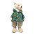 URSO DECORATIVO NATALINO COM CASACO XADREX VERDE 40CM - Imagem 1