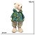 URSO DECORATIVO NATALINO COM CASACO XADREX VERDE 40CM - Imagem 3