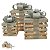 TRIO DE CAIXAS DE PRESENTES DECOR BEGE CHAMPANHE COM LED - Imagem 3