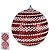 JG 2 BOLA DECORADA NATALINA PVC COR VERMELHA E BRANCA 10CM - Imagem 3