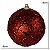 JG 3 BOLA DECORADA NATALINA PVC VERMELHO BRILHANTE 8CM - Imagem 4