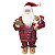 PAPAI NOEL COM PIJAMA XADREZ LIVRO E URSINHO NATALINO 45CM - Imagem 1