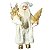 PAPAI NOEL COM ROUPA BRANCA DOURADA COM ARVORE DE NATAL 60CM - Imagem 1