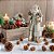 ESCULTURA PAPAI NOEL DECOR EM RESINA COM ANIMAIS BRANCO 31CM - Imagem 2