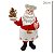 ESCULTURA PAPAI NOEL COZINHEIRO DECOR COM CASINHA 20CM - Imagem 3