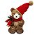 URSO DECORATIVO NATALINO SENTADO COM CHAPEU VERMELHO - 30CM - Imagem 1