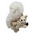 ESQUILO NATALINO DECORATIVO CREME COM CACHECOL - 22CM - Imagem 1