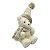 URSO NATALINO DECORATIVO CREME COM CACHECOL E CHAPEU - 30CM - Imagem 1