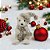 URSO NATALINO SENTADO COM CHAPEU E CACHECOL CREME  - 26CM - Imagem 2