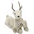 RENA NATALINA DECORATIVA DEITADA COM CACHECOL CREME - 28CM - Imagem 1