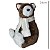 URSO DECORATIVO SENTADO COM CACHECOL MARROM E BEGE  - 24CM - Imagem 3