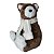 URSO DECORATIVO SENTADO COM CACHECOL MARROM E BEGE  - 24CM - Imagem 1