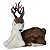 RENA DECORATIVA DEITADA COM CACHECOL MARROM E BEGE - 34CM - Imagem 1
